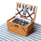Picnic Basket Set 4 Person Wooden Cooler Bag Blanket Outdoor