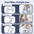 Giselle Bedding Cooling Pregnancy Pillow Adjustable Maternity Pillow for Sleeping, Body Pillows for Adults Support Back, Belly, and Hips, Blue 37x87 cm