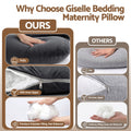 Giselle Bedding Pregnancy Pillow G-Shaped Full Body Pillow for Back and Belly Support Maternity Pillow with Removable Cover, Dark Grey 135x70 cm