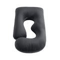 Giselle Bedding Pregnancy Pillow G-Shaped Full Body Pillow for Back and Belly Support Maternity Pillow with Removable Cover, Dark Grey 135x70 cm