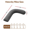 Giselle Bedding Pregnancy Pillow for Side Sleeping L-Shaped Maternity Body Pillow for Women 100% Cotton Jersey Cover for Head Neck Belly Support, 63x115 cm Grey