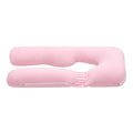 Giselle Bedding Pregnancy Pillow U Shaped Full Body Pillow with 100% Cotton Jersey Cover Maternity Pillow for Sleeping Reading, Pink, 73x133cm