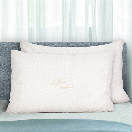Giselle Memory Foam Pillow Bamboo Cover Twin Pack