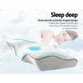 Giselle Memory Foam Cervical Neck Pillow Butterfly Grey Support