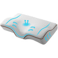 Giselle Memory Foam Cervical Neck Pillow Butterfly Grey Support