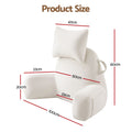 Giselle Bedding Reading Pillow with Detachable Neck Roll & Armrests Sit Up Pillow for Bed Back Support Pillow for Watching TV & Gaming Beige