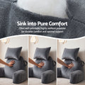 Giselle Bedding Reading Pillow with Detachable Neck Roll & Armrests Sit Up Pillow for Bed Back Support Pillow for Watching TV & Gaming Gray