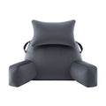 Giselle Bedding Reading Pillow with Detachable Neck Roll & Armrests Sit Up Pillow for Bed Back Support Pillow for Watching TV & Gaming Gray
