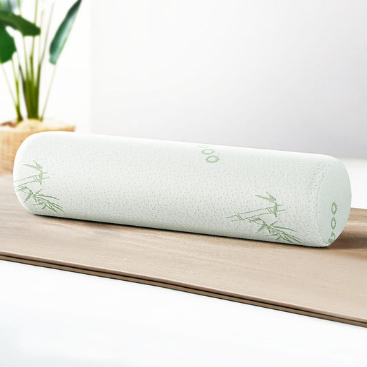 Giselle Memory Foam Neck Roll Pillow Bamboo Cover