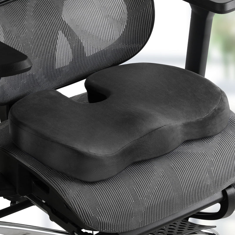 Giselle Memory Foam Seat Cushion Black Back Pain Relief Chair Pad