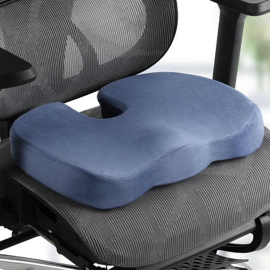 Giselle Memory Foam Seat Cushion Blue Chair Pad Back Pain Relief
