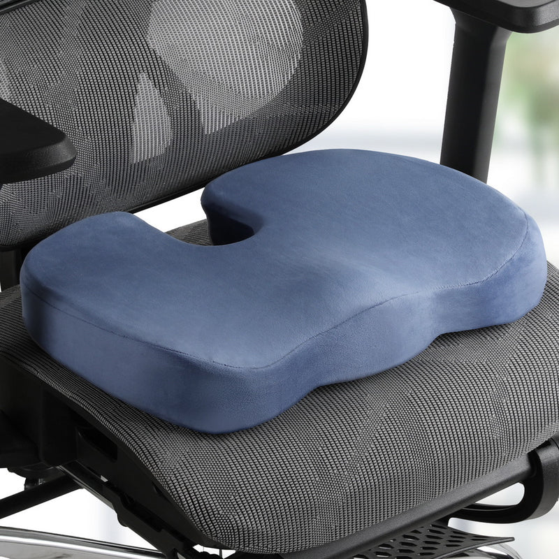 Giselle Memory Foam Seat Cushion Blue Chair Pad Back Pain Relief