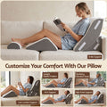 Giselle 4PCS Orthopedic Bed Wedge Pillow Set Anti-Slip Velcro System For Sleeping, 30D Gel Memory Foam Support Cushions For Acid Reflux And Leg Elevation