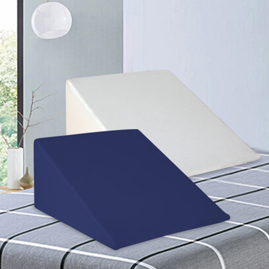 Giselle Bedge Pillow White Blue Memory Foam Support