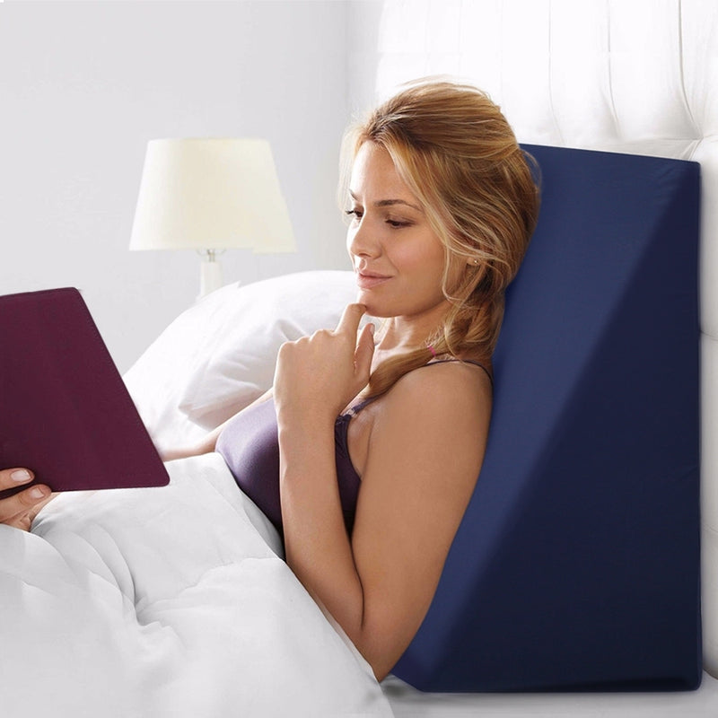 Giselle Bedge Pillow Blue Memory Foam Support