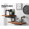 Artiss Floating Pipe Shelf Set 2 Industrial DIY Wall Mount IVOR