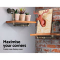 Artiss Floating Pipe Shelf Set 2 Industrial DIY Wall Mount IVOR