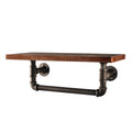 Artiss Floating Pipe Shelf DIY Industrial Black Metal Wood