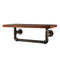 Artiss Floating Pipe Shelf DIY Industrial Black Metal Wood