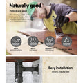 Artiss Floating Pipe Shelf DIY Industrial Black Metal Wood