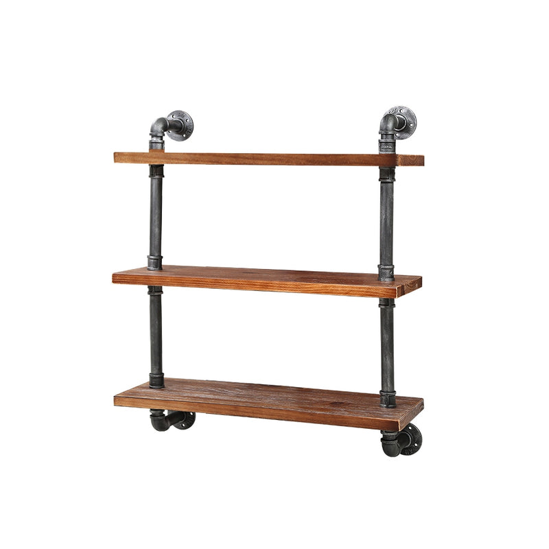 Artiss 3 Tier Floating Pipe Shelf DIY Industrial Black