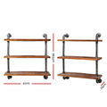Artiss 3 Tier Floating Pipe Shelf DIY Industrial Black