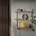 Artiss 3 Tier Floating Pipe Shelf DIY Industrial Black