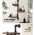 Artiss Floating Pipe Shelf 3 Tier DIY Industrial