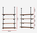 Artiss 4 Tier DIY Pipe Bookshelf Industrial INGE