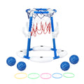 Keezi Kids Basketball Hoop Ring Toss Pool Toys 4 Balls Blue