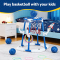 Keezi Kids Basketball Hoop Ring Toss Pool Toys 4 Balls Blue