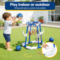 Keezi Kids Basketball Hoop Ring Toss Pool Toys 4 Balls Blue