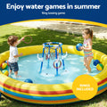 Keezi Kids Basketball Hoop Ring Toss Pool Toys 4 Balls Blue