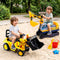 Keezi Kids Ride On Toy Car Bulldozer and Digger with Helmet Outdoor Sandpit Toys Yellow