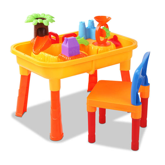 Keezi Kids Sand Water Table Chair Outdoor Beach Toy Sandpit Play Set