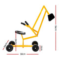 Keezi Kids Ride On Digger Bulldozer Sandpit Toy Rotate Seat Yellow