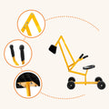 Keezi Kids Ride On Digger Bulldozer Sandpit Toy Rotate Seat Yellow