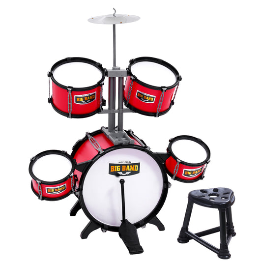 Keezi Kids Drum Set 7 Piece Junior Drums Kit Musical Instruments