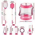 Keezi Kids Bug Catcher Kit 12pc Outdoor Explorer Toys Insect Viewer Net Shovel Pink