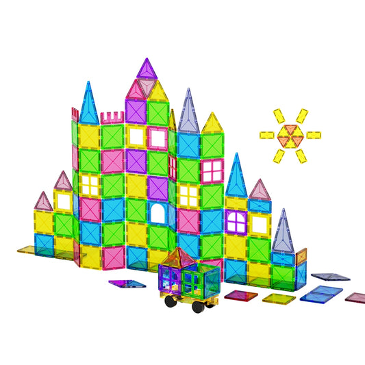 Keezi 100pc Kids Magnetic Tiles Blocks Building Educational Toys