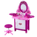 Keezi Kids Makeup Dressing Table Set With Chair Girls Toys Pretend Play