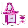 Keezi Kids Makeup Dressing Table Set With Chair Girls Toys Pretend Play