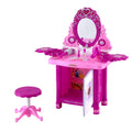 Keezi Kids Makeup Dressing Table Set With Chair Girls Toys Pretend Play