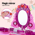 Keezi Kids Makeup Dressing Table Set With Chair Girls Toys Pretend Play