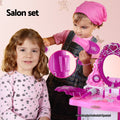 Keezi Kids Makeup Dressing Table Set With Chair Girls Toys Pretend Play