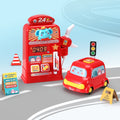 Keezi Kids Petrol Station Pump Play Set Music Card Toy Car
