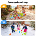 Keezi Kids Sandpit Beach Toys Set Wheelbarrow Shovels Animal Molds Sand Play