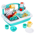 Keezi Kids Kitchen Play Set Sink Dishwasher Green Pretend Toys