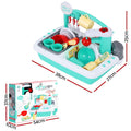 Keezi Kids Kitchen Play Set Sink Dishwasher Green Pretend Toys