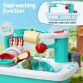 Keezi Kids Kitchen Play Set Sink Dishwasher Green Pretend Toys